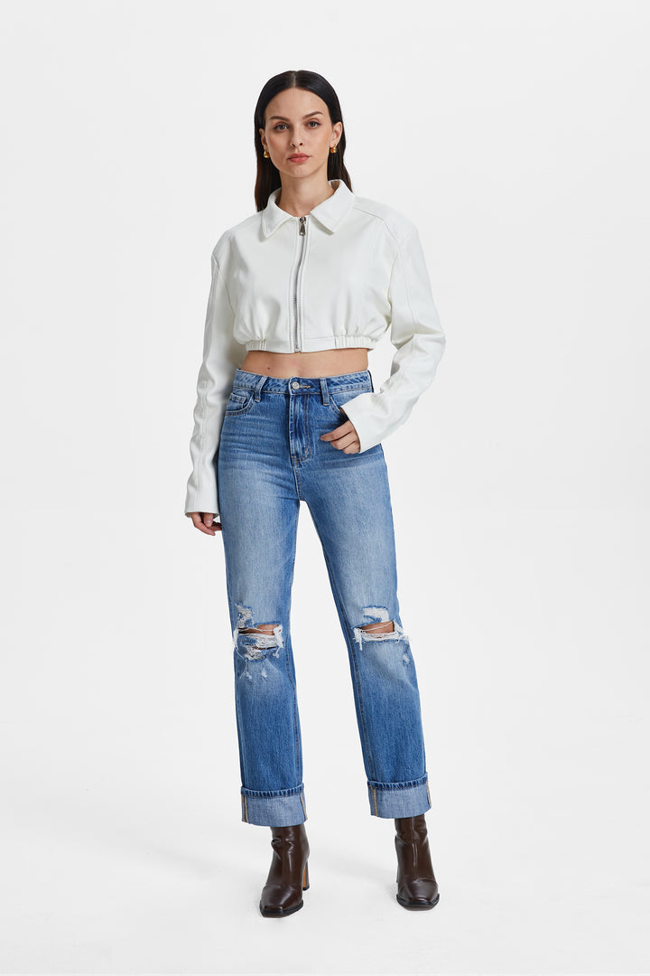 High Rise 90'S Vintage Straight Denim Jeans