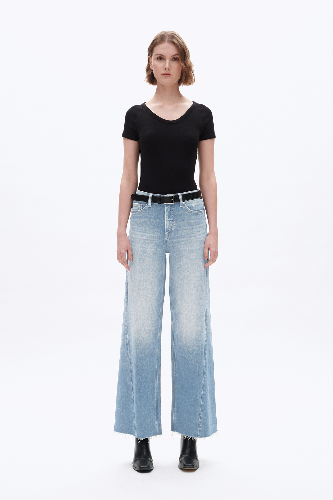 Beth High Rise Wide Leg Denim Jeans