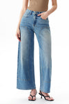 High Rise Appliqué Barrel Leg Jeans