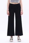 High Rise Wide Leg Denim Jeans With Raw Hem