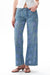 Chic Mid Rise Pearl Embellished Wide Leg Jeans