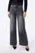 Mid Rise Textured Stripe Wide Leg Jeans