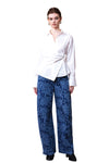 High Rise Print Barrel Jeans