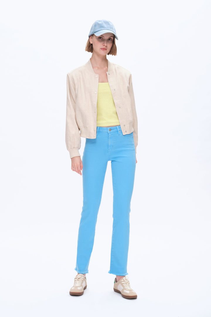 Mid Rise Slim Straight Pants