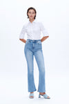 Flare Jeans with Slit Hems-Flare & Bootcut-BAYEAS