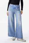 Distressed High Rise Wide Leg Jeans