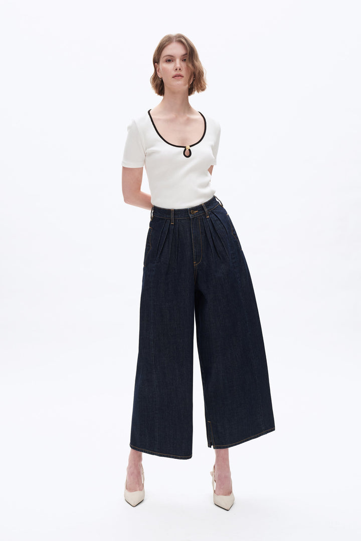 Super High Rise Wide Leg Denim Jeans