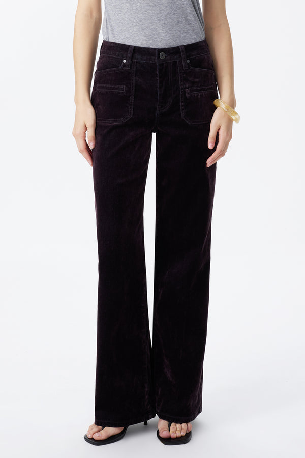Corduroy Mid Rise Wide Leg Jeans