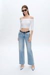 High Rise Straight Leg Denim Jeans