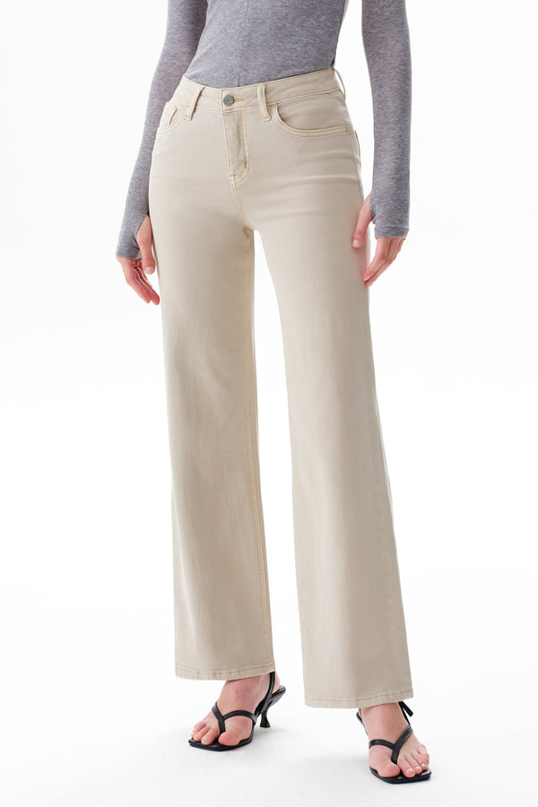 Mid Rise Wide Leg Jeans