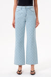 High Rise Jacquard Straight Leg Jeans