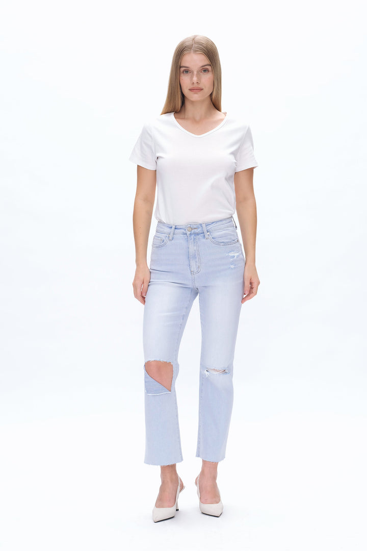 Bella High Rise Cropped Straight Jeans