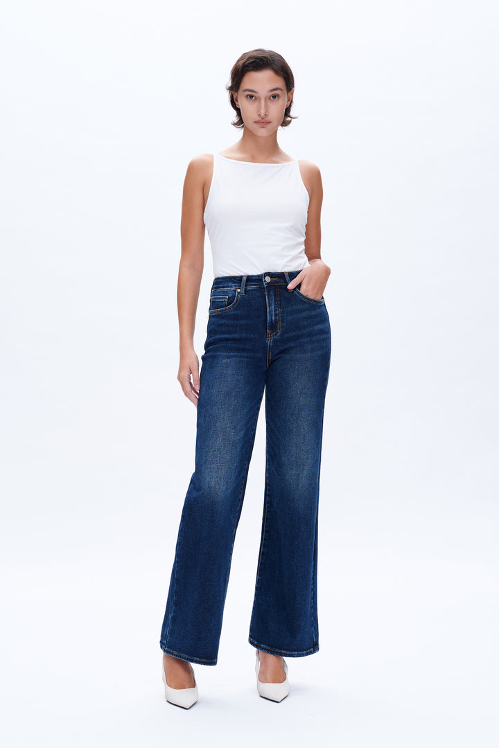 Linda High Rise Wide Leg Denim Jeans
