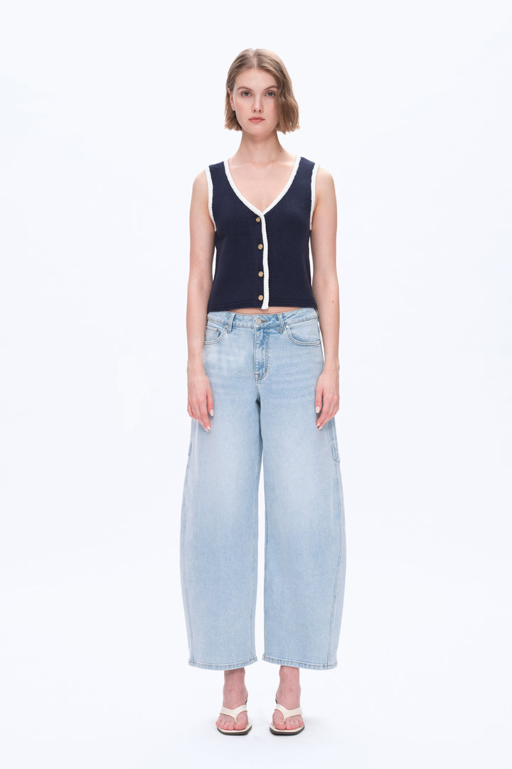 Mid Rise Balloon Denim Jeans