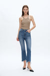 Rita High Rise Frayed Hem Ankle Flare Denim Jeans