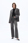 High Rise Leopard Print Wide Leg Denim Jeans