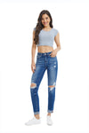 Jojo Mid Rise Distressed Skinny Jeans-Skinny-BAYEAS