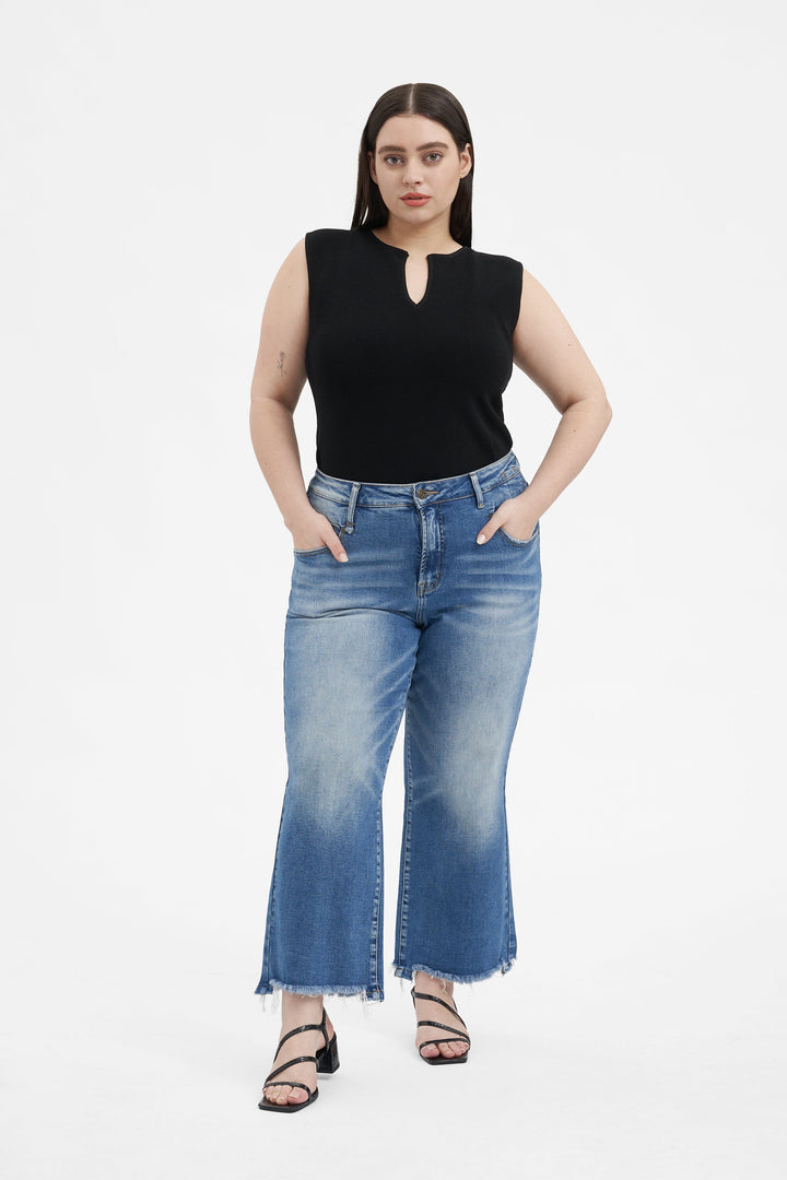 Mary High Rise Straight Cropped Jeans Plus Size