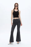 High Rise Flare Denim Jeans-Flare & Bootcut-BAYEAS