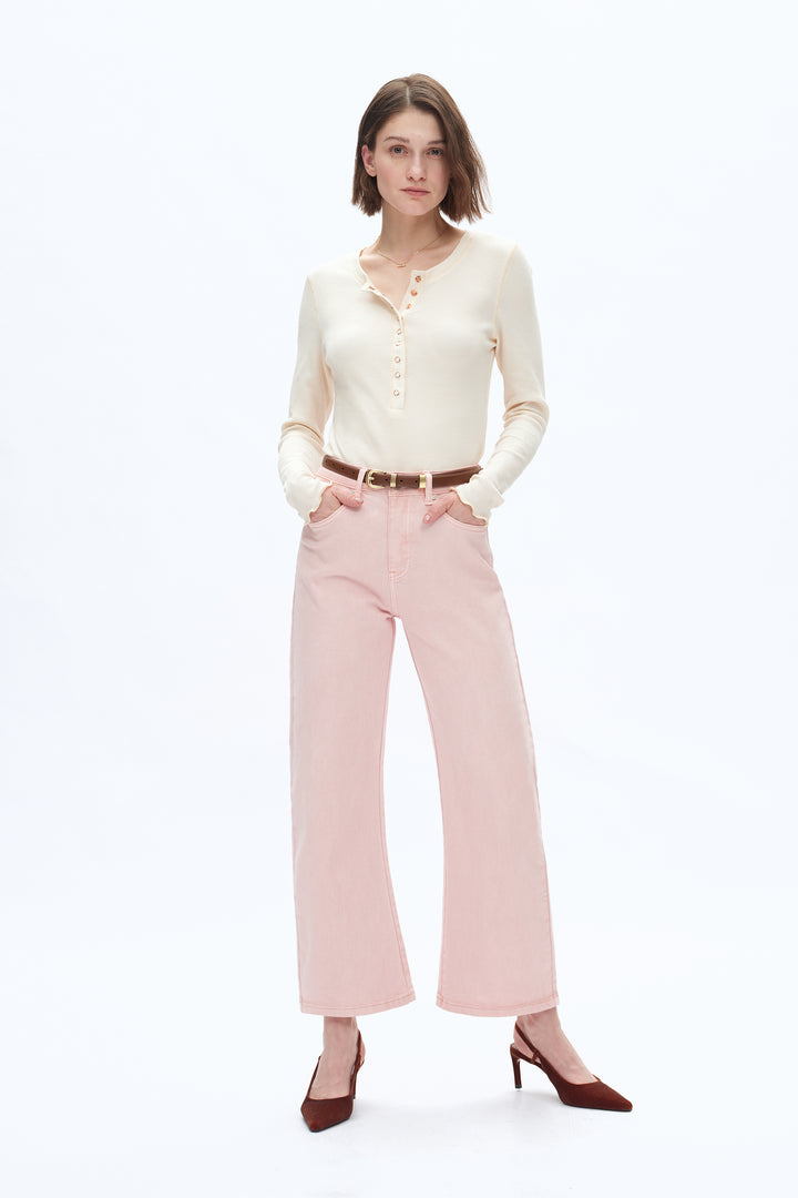 Mid Rise Barrel Pants