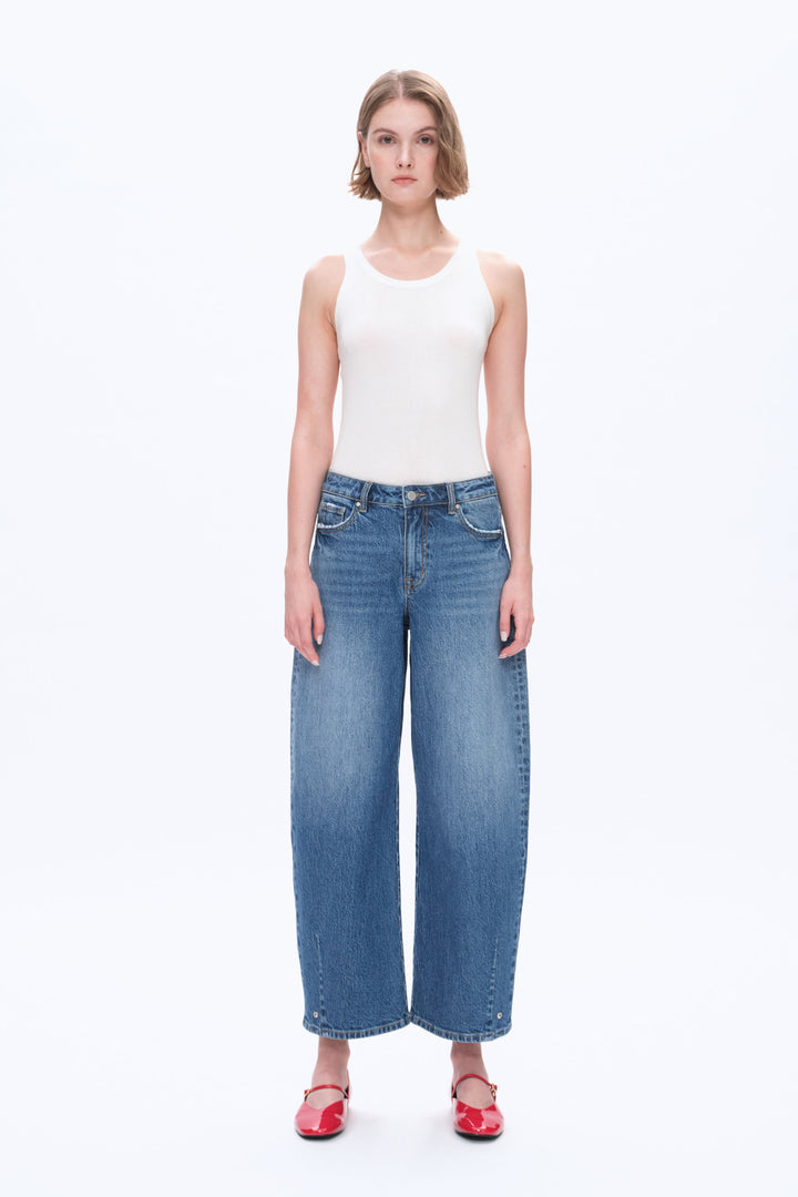 Mid Rise Balloon Denim Jeans