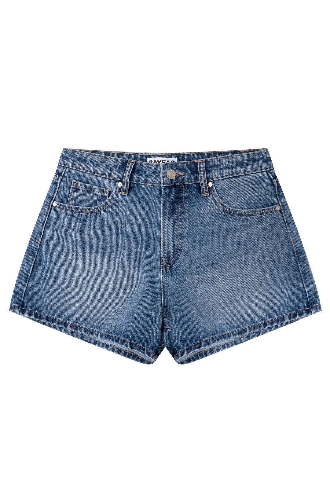 Mid Rise Denim Shorts