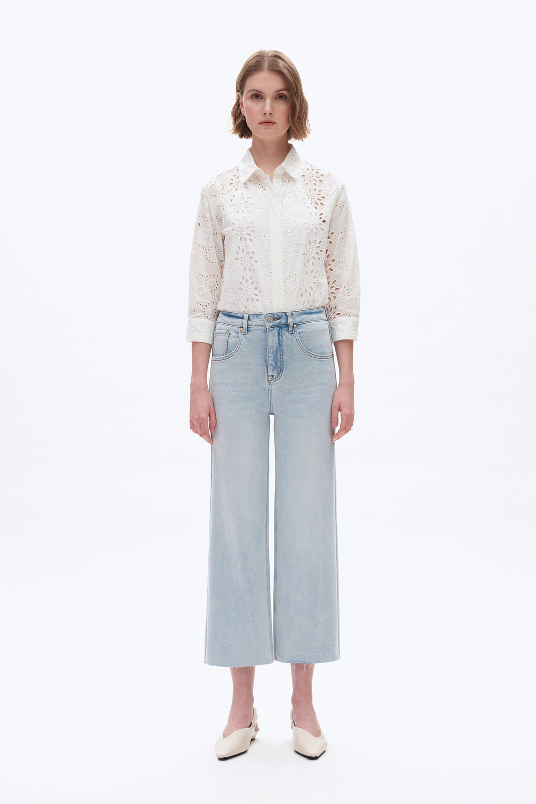 High Rise Wide Leg Denim Jeans