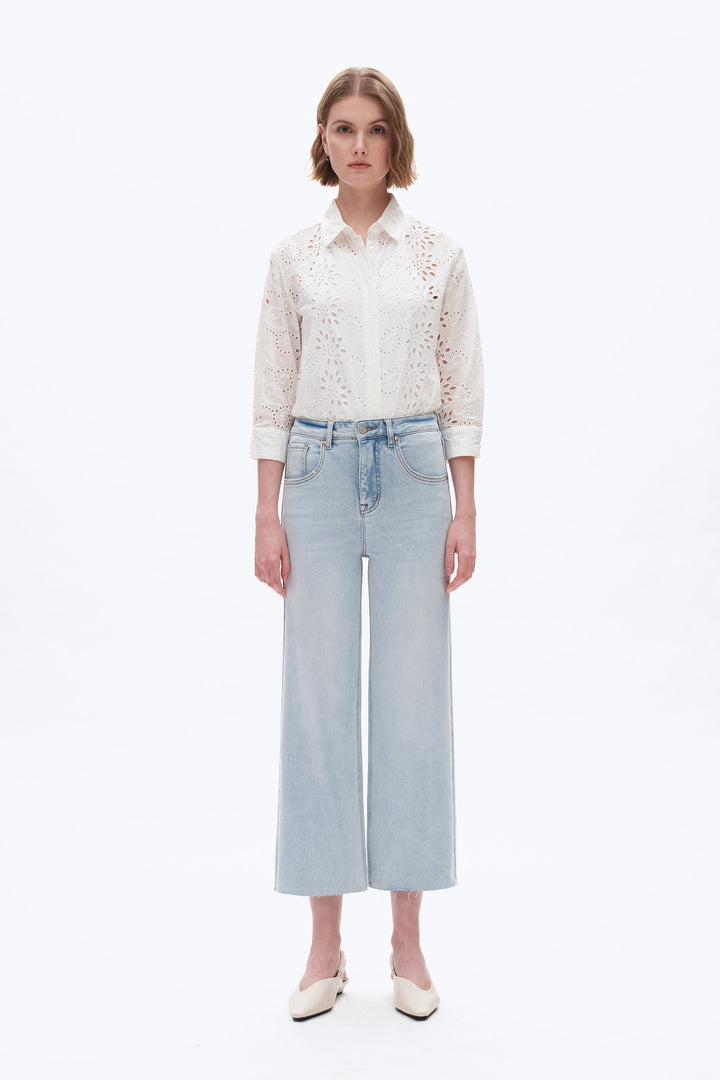 High Rise Wide Leg Denim Jeans