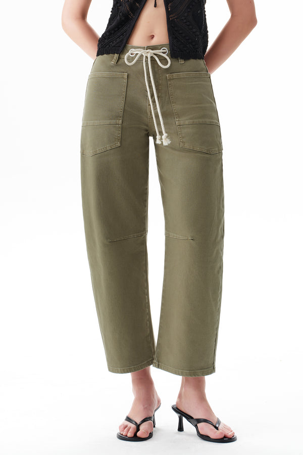 Greta High Rise Drawstring Barrel Pants