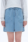 High Rise Relax Drawstring Denim Shorts
