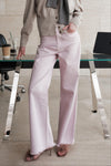 High Rise Raw Hem Wide Leg Pants