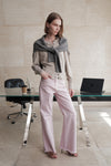 High Rise Raw Hem Wide Leg Pants