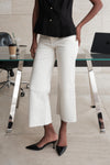 High Rise Cropped Distressed Wide Leg Jeans