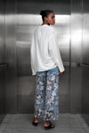 High Rise Ankle Embroidered Lace Wide Leg Jeans