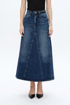Faded Wash Denim A-Line Skirt