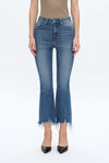 Rita High Rise Frayed Hem Ankle Flare Denim Jeans