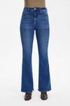 Flare Jeans with Slit Hems-Flare & Bootcut-BAYEAS