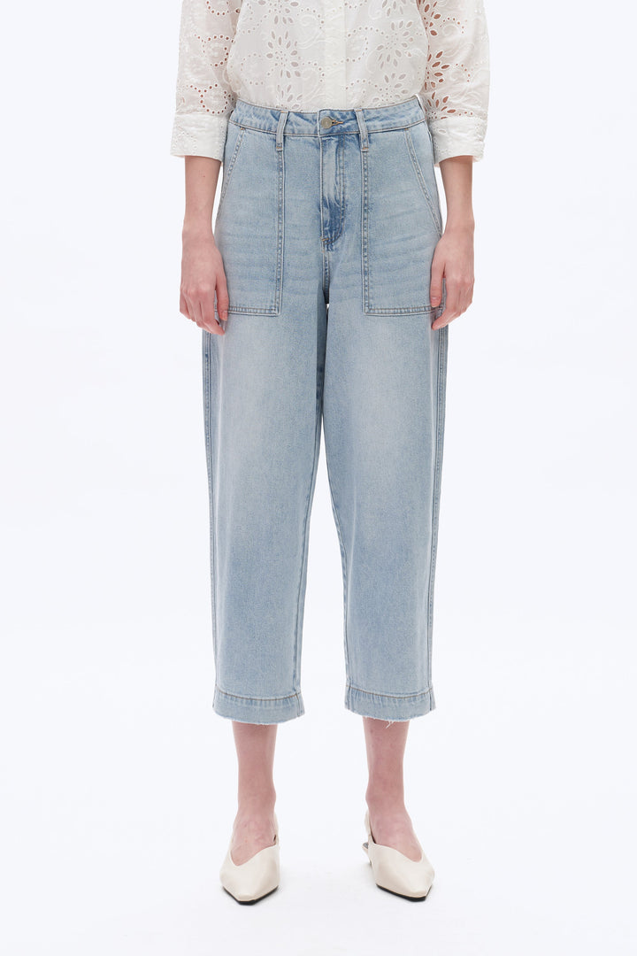 SUPER HIGH RISE BARREL DENIM JEANS BYOX009