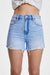 High Rise Distressed Denim Shorts-Shorts-BAYEAS