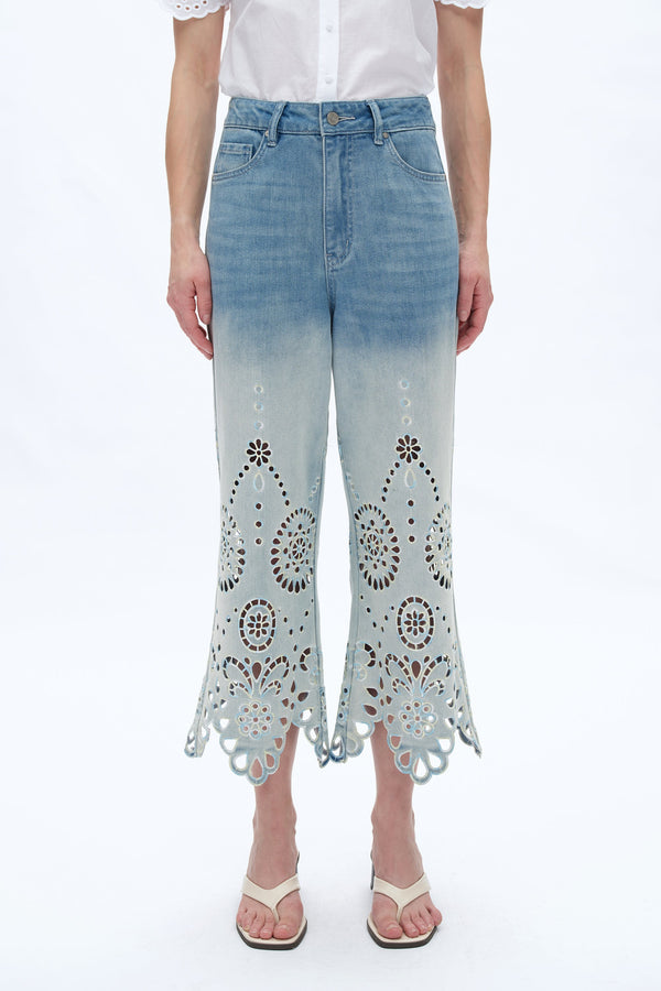 HIGH RISE LACE WIDE LEG-Wide Leg-BAYEAS