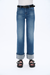 Mid Rise Straight Rolled Leg Denim Jeans