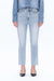 High Rise Straight Raw Hem Denim Jeans