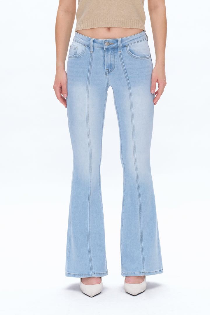 Julia Mid Rise Flare Leg Denim Jeans