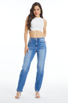 High Rise Straight With Distressed Hem