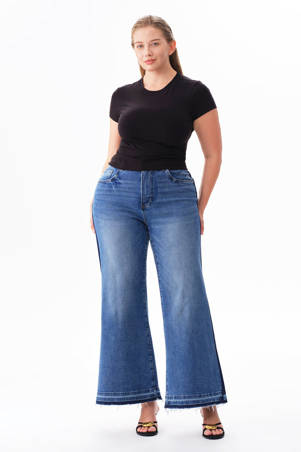 Mid Rise Wide Leg Jeans