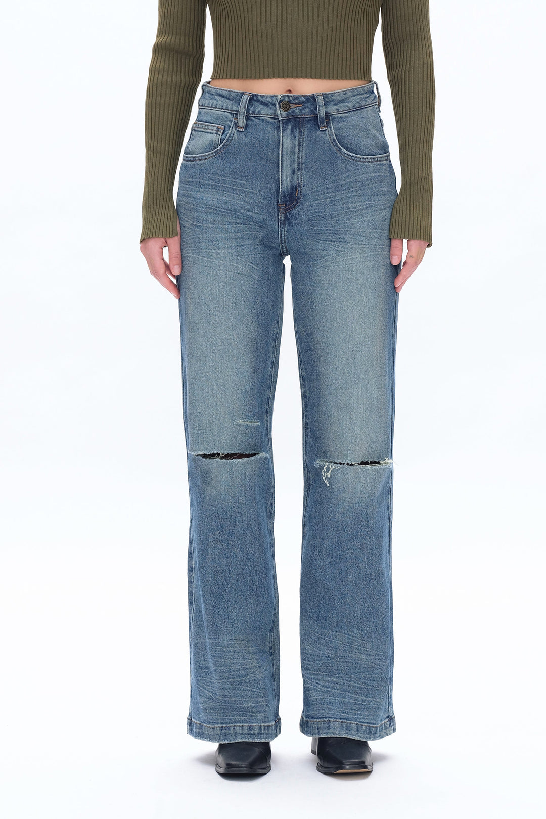 Super High Rise Wide Leg Denim Jeans