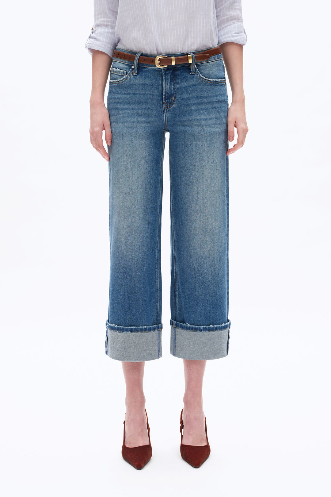 Low Rise Relax Straight Leg Crop Denim Jeans