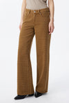 Mid Rise Textured Wide Leg Pants