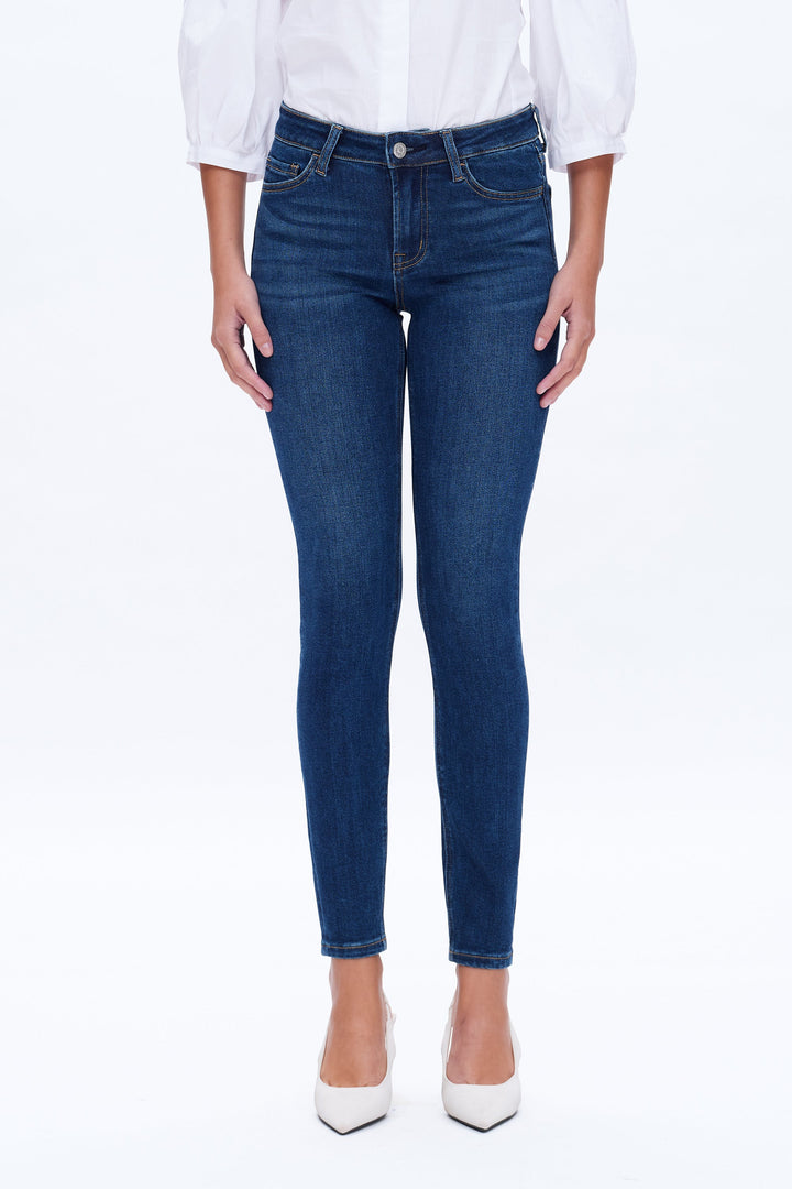 Emily Mid Rise Skinny Denim Jeans