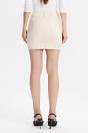 High Rise Raw Hem Skirt